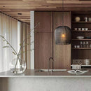 Axyaa Handmade Rattan LED Pendant Light Fixture for Dining Room, Bedroom, and Bar