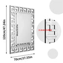 Axyaa 48" Silver Hollow-out Wall Mirror for Hallway, Living Room, Fireplace