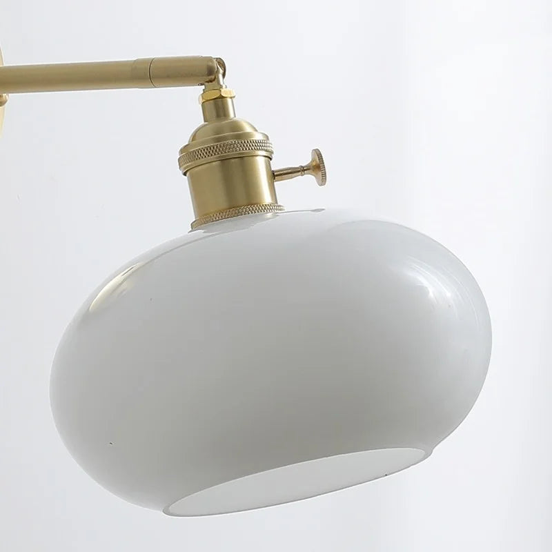 Axyaa Copper Glass LED Wall Lamps Pull Chain Switch Modern Stair Light Fixtures