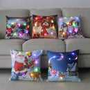 Axyaa LED Xmas Throw Pillows 18x18 inch - Cartoon Christmas Decoration
