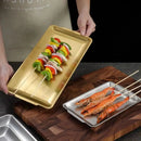Axyaa Stainless Steel Food Storage Tray Shallow Sushi BBQ Plate Fruit Vegetable Kitchen Pan