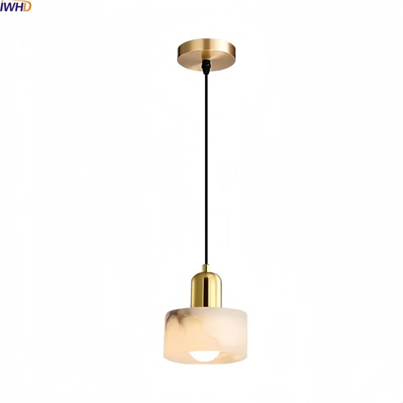 Axyaa Cloud Stone LED Pendant Light Gold Brass Island Kitchen Bedroom Lamp