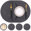 Axyaa Faux Leather Placemats Waterproof Non-slip Heat Resistant Table Mat