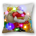 Christmas Santa LED Light Pillowcase for Home Decor, 45x45cm - Axyaa