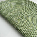 Axyaa Oval Braided Placemats Set for Dining Table in Blue Khaki Cream