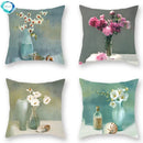 Purple Rose Vase Decorative Pillow Cover 45x45cm by Axyaa