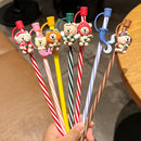 Axyaa Cute Bear Silicone Straw Caps - 7-8mm Reusable Dust-proof Topper for Tumbler