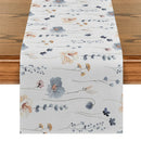 Axyaa Yellow Leaf Plant Table Runner | Chinese Style Floral Table Decor