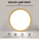 Axyaa 20" Wood Grain LED Ceiling Light with Remote Control Dimming