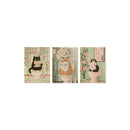 Axyaa Funny Cat Newspaper Wall Decor Set - Quirky Bathroom Canvas Painting