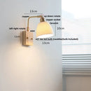 Axyaa Walnut Brass LED Wall Sconce Nordic Modern Bedside Lamp Rotatable Stair Light