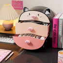 Axyaa Pig Desktop Storage Organizer with 2 Drawers for Office and Hair Accessories