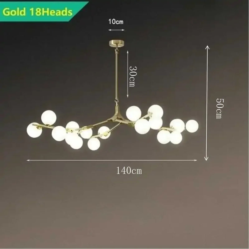 Axyaa Nordic Magic Bean Chandelier: Modern, Simple, LED Pendant Lamps for Home Decor.