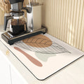 Axyaa Diatomite Kitchen Mat: Flowers Pattern Table Decor & Cup Holder