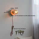 Axyaa LED Wall Lamp 220v Pull Chain Switch Ash Wood Stair Lighting Fixtures