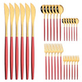 Axyaa Mint Gold Cutlery Set Stainless Steel Silverware Kitchen Tableware