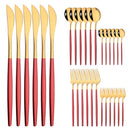 Axyaa Mint Gold Cutlery Set Stainless Steel Silverware Kitchen Tableware