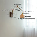Axyaa Walnut Wood Swing Arm LED Wall Lamps - Nordic Modern Design