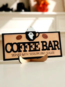 Axyaa Ghost & Coffee Cup Wooden Tabletop Decor