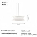 Axyaa White Glass Pendant Light: Modern Minimalist Hanging Ceiling Lighting