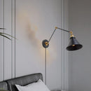 Axyaa Gold Black Metal Vintage Wall Light with Switch and E27 Bulb