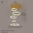 Axyaa Large Crystal Ceiling Pendant Light Fixture Luxury Villa Stairwell Decor Gold