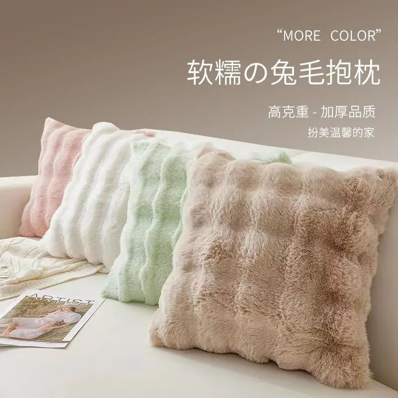 Axyaa Winter Plush Pillow Case: Nordic Home Decor Rectangle Cover