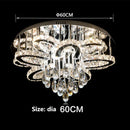 Axyaa Modern Luxury Dimmable LED Chandelier K9 Cristal Ceiling Lighting Chrome Fixtures