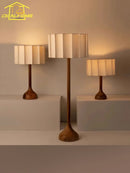 Axyaa Solid Wood Floor Lamp LED E27 Zen Art Decorative Standing Lamp