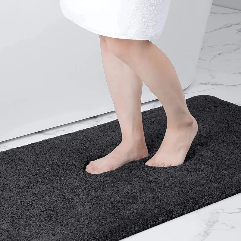 Axyaa Chenille Bathroom Mat Soft Bath Rug Absorbent Non-Slip Washable