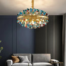 Axyaa Colorful Glass Chandelier LED Pendant Light for Luxury Living Spaces