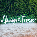 Axyaa Always & Forever LED Neon Art Sign for Bedroom Home Wall Decor