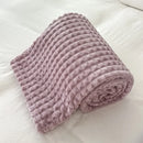 Axyaa Rabbit Plush Flannel Blanket Cover - Cozy Nap Blanket, Machine Washable