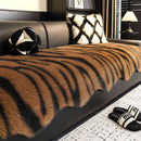 Axyaa Plush Imitation Mink Fur Sofa Cover - Non-Slip Solid Color - Thicken Warm Couch Towel