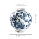 Axyaa Blue & White Porcelain Ceramic Vase - Chinese Retro Flower Pot & Arrangement Accessory