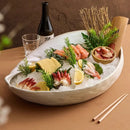 Axyaa Conch Ceramic Dry Ice Seafood Plate - Featured Molecular Cuisine Tableware