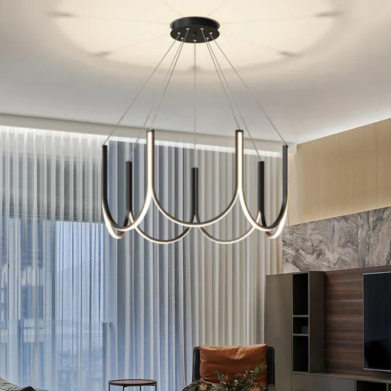 Axyaa Nordic LED Gold Chandelier for Luxury Home Decor Lighting