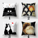 Watercolor Cat Pillowcase by Axyaa - 45cmX45cm Square Sofa Pillow - Loving Cat Design