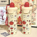 Axyaa 500ML Stainless Steel Thermal Water Bottle with Straw for Girls