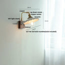 Axyaa Nordic Modern LED Wall Lamp Walnut Wood Ceramic Copper Pull Chain Switch