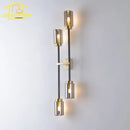 Axyaa Copper Glass LED Wall Lamp for Living Room Bedroom Studio