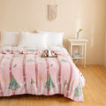 Soft Velvet Christmas Blanket with Santa Claus & Elk Print by Axyaa