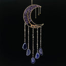 Axyaa 7 Chakra Agate Dream Catcher Moon Gemstone Wind Chime Home Decor