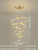 Axyaa Modern LED Pendant Lights | Luxury Foyer Chandelier for Villa Stairs