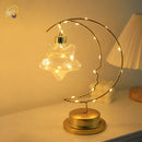 Axyaa Moon Star LED Table Lamp for Bedroom Decoration, Battery/USB Powered