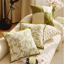 Axyaa Green Canvas Pillowcase 45X45: Luxury French Design for Living Room Sofa Decor