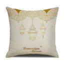 Axyaa Eid Mubarak Ramadan Cushion Cover - Moon Lantern Pattern Decor