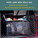 Axyaa Beach Bag: Lightweight, Waterproof, Foldable, with Mesh Straps and Zippered Pockets