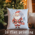 Axyaa Santa & Owl Pattern Christmas Cushion Cover - Festive Home Decor for Sofa & Bedroom