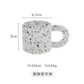 Axyaa Ceramic Breakfast Milk Cup - Splash Ink Design & Thick Handle
